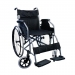 Silla de ruedas solida esmaltada con descansapies fijo de plastico