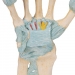 Modelo del esqueleto de la mano con ligamentos y túnel carpiano