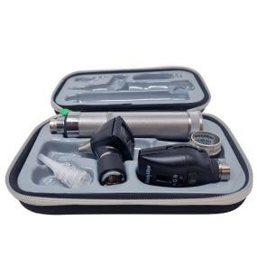 Estuche de diagnóstico recargable halógeno 3.5V con oftalmo coaxial y convertidor batería C