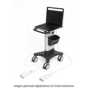 Ultrasonido portátil modelo E1 EXP, paquete con transductores y carrito