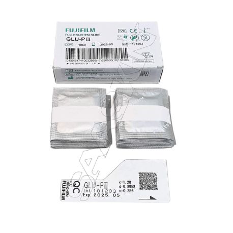 Laminillas Fuji Dri-Chem Slide GLU-P. Para la concentración de glucosa. Caja con 24 unidades., FUJ-GLU-P