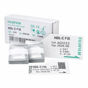 Laminillas Fuji Dri-Chem Slide HDL-C-P. Para Lipoproteínas de alta densidad. Caja con 24 unidades