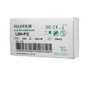 Laminilla Fuji Dri-Chem Slide LDH-P. Para la actividad de lactato deshidrogenasa. Caja con 24 ud.