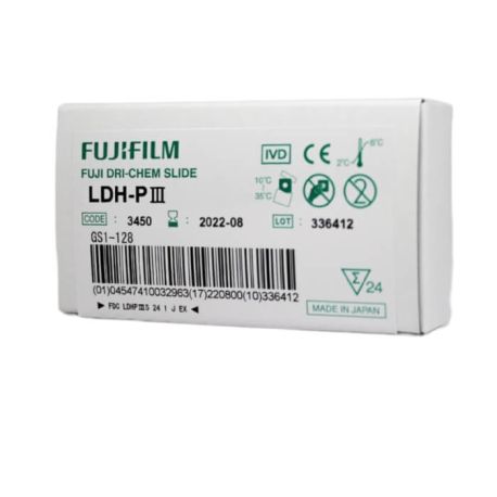 Laminilla Fuji Dri-Chem Slide LDH-P. Para la actividad de lactato deshidrogenasa. Caja con 24 ud., FUJ-LDH-P