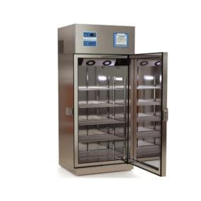 Refrigerador vertical de 19 pies para vacunas y biológicos de acero inox. con 1 puerta de cristal