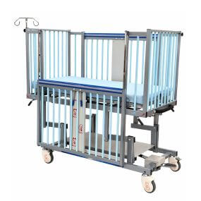Cama pediátrica con sistema neumático de 3 posiciones (respaldo, rodillas y altura variable) P0022-B
