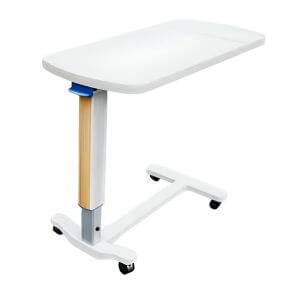 Mesa de servicio con ajuste de altura y superficie de ABS con base de aluminio modelo LUA-002