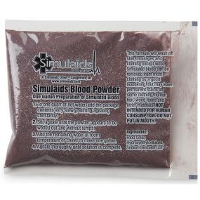 Polvo de sangre simulada para entrenamiento con preparación en agua y rendimiento de un galón