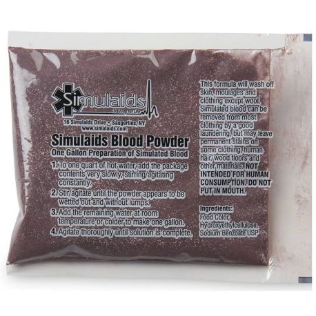 Polvo de sangre simulada para entrenamiento con preparación en agua y rendimiento de un galón, NAS-800-225