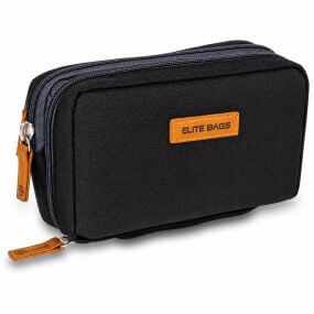 Estuche negro para insumos de diabetes con compartimento isotérmico y organizadores DIABETIC'S