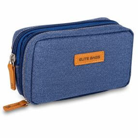 Estuche azul para insumos de diabetes con compartimento isotérmico y organizadores DIABETIC'S