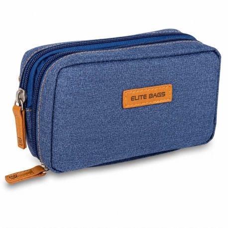 Estuche azul para insumos de diabetes con compartimento isotérmico y organizadores DIABETIC'S, EB-EB14.017