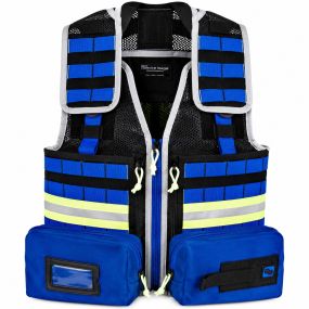 Chaleco para emergencias con sistema MOLLE y compartimentos modulares modelo E-VEST