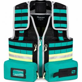 Chaleco para emergencias con sistema MOLLE y compartimentos modulares modelo E-VEST
