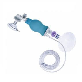 Resucitador neonatal reusable con mascarillas No. 0 y 1 y bolsa reservorio Flexicare