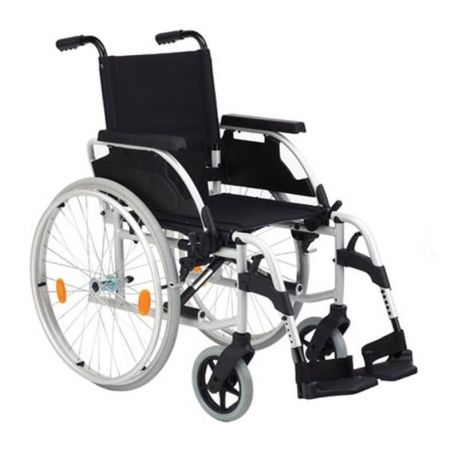 Silla de ruedas de acero de 47 cm gris martillado, modelo Unix, BEZ-SU067000-007D