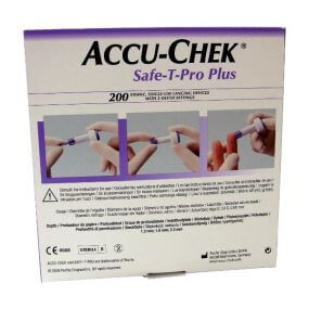 Puncionador accu-check safe t-pro plus con 200 piezas