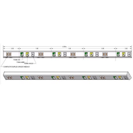 Consola horizontal de 4 metros de 3 vías, ARD-4VD-2324