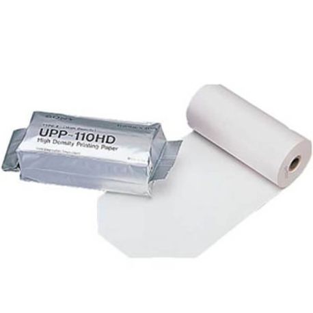 Papel térmico para impresora 110 mm x 20 m alta densidad en blanco y negro caja c/10 rollos, SNY-UPP110HD-PAQ
