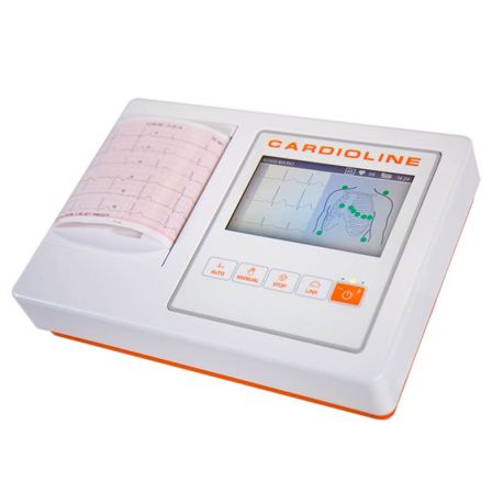 Electrocardiógrafo Cardioline ECG 100L portátil de 12 derivaciones con pantalla táctil, CAD-ECG100L