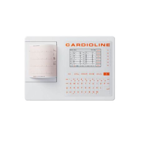 Electrocardiógrafo Cardioline ECG 100S portátil de 12 derivaciones con impresión térmica, CAD-ECG100S
