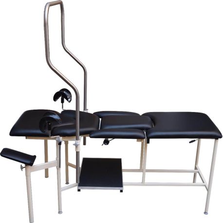 Mesa obstétrica para parto vertical con pierneras y marco de sujeción MSPH, MOC-MSPH