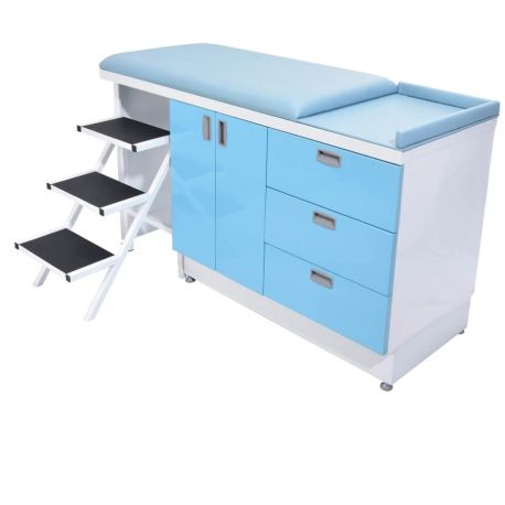 Mesa de exploración pediátrica Premium Plus con escalera incorporada MSPP, MOC-MSPP