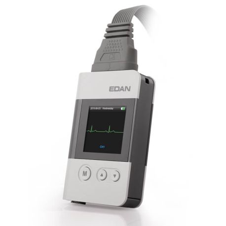 Holter Edan SE-2003 de 3 canales para estudios de hasta 7 días con cable de 7 puntas, EAN-SE-2003