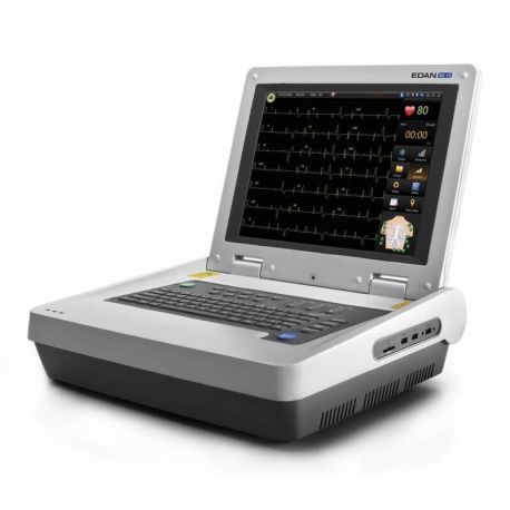 Electrocardiógrafo Edan SE-18 de 18 derivaciones con pantalla táctil de 15" y conectividad DICOM/HL7, EAN-SE-18