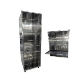 Jaula vertical veterinaria JAVMDI para especies menores en acero inoxidable 430