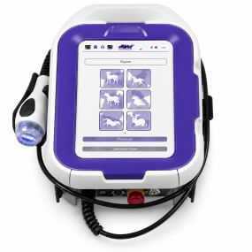 Láser veterinario M-VET MLS con fibra óptica y programas por especie