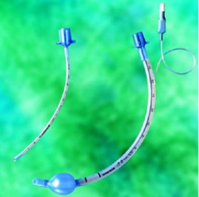 Tubo endotraqueal reforzado con alma de acero curvado con globo 8.0mm